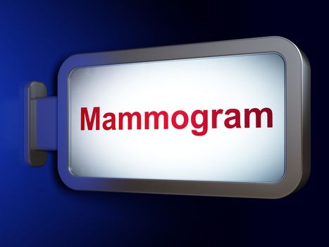Healthcare concept: Mammogram on advertising billboard background, 3D rendering