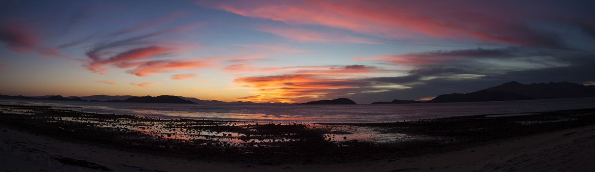 Colorful sunrise at San Luis Gonzaga Bay  - Baja California