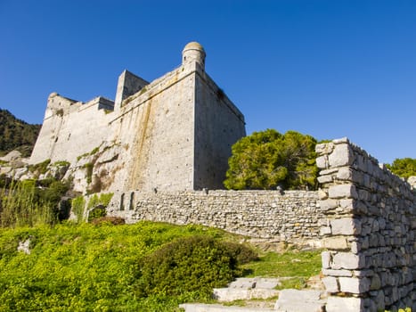 view a portion of a medieval castle