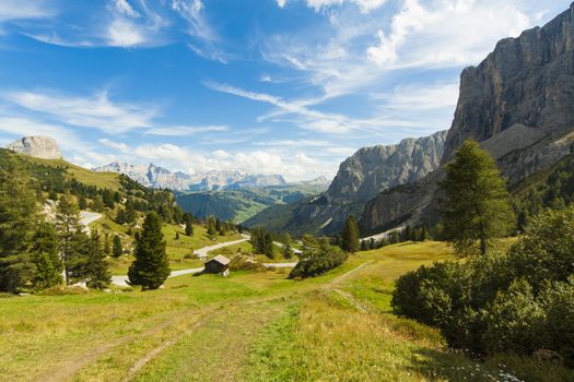 Panoramic view of Italian mountain landscapes