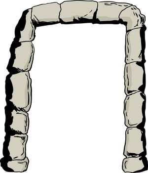 Stones in shape of an arch as portal or doorway illustration