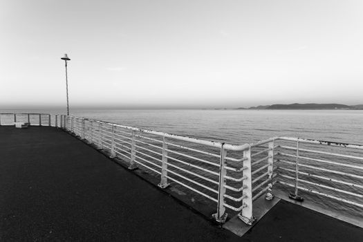 Special vision from the jetty of Marina di Massa to dawn of the new year