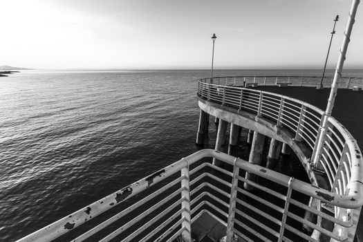 Special vision from the jetty of Marina di Massa to dawn of the new year