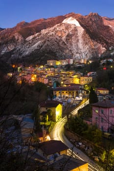 View of the town of Torano at twilight