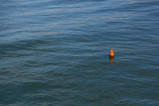 View from high of a safety buoy marine