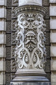 Close up on beautiful decoration on a building facade in Vienna, Austria