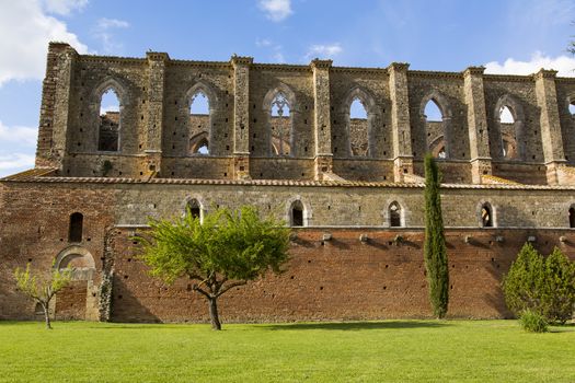 Exterior view of the nave of an ancient Cathedral