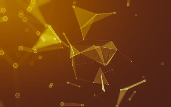 Abstract polygonal space low poly dark background with connecting dots and lines. Connection structure. 3d rendering