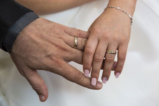 Close up view of wedding rings