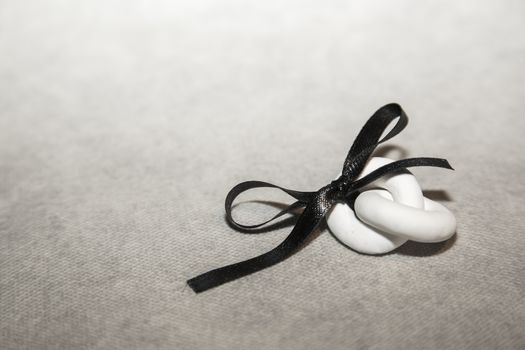 Close-up view of candy shaped wedding rings