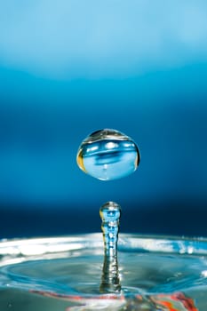 drop of water that returns to form a column