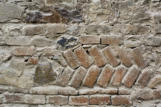 View of a detail of an ancient wall