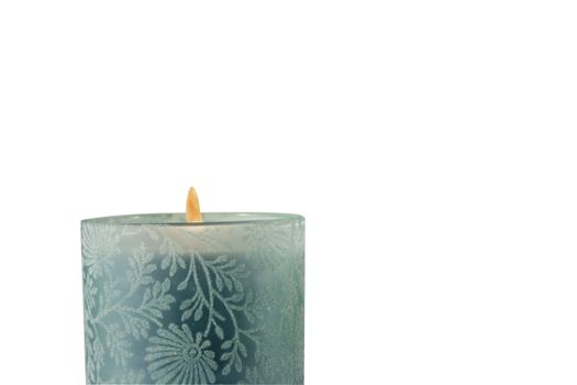 Green Candle on white background