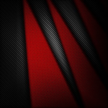 red and black carbon fiber background. 3d illustration material design. racing style.