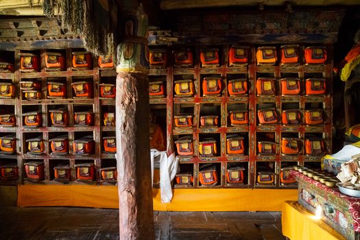 The ancient Tibetan buddhist library. Himalayas, Ladakh, northern India.
