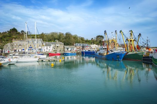 Padstow harbor on a sunny summer day