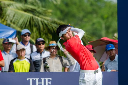 CHONBURI - DECEMBER 13 : Phachara Khongwatmai of Thailand player in Thailand Golf Championship 2015 at Amata Spring Country Club on December 13, 2015 in Chonburi, Thailand.