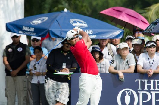 CHONBURI - DECEMBER 13 : Yusaku Miyazato of Japan player in Thailand Golf Championship 2015 at Amata Spring Country Club on December 13, 2015 in Chonburi, Thailand.