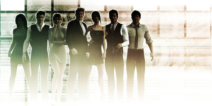 Formidable Business Team with Corporate Background as Concept