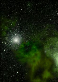 Far being shone nebula and star field against space. Elements of this image furnished by NASA.