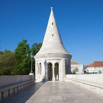 Fisherman's Bastion is a terrace in neo-Gothic and neo-Romanesque style, Budapest famous landmark