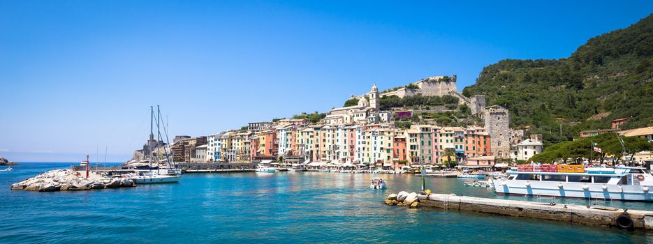 Wonderful postcard of Porto Venere during a sunny day in summer, Italy