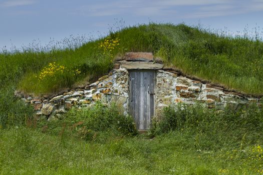 Root cellar in Elliston of Canada's province, Newfoundland and Labrador.  Tourism destination known as root cellar capital of the world, for natural beauty and a puffin colony. 