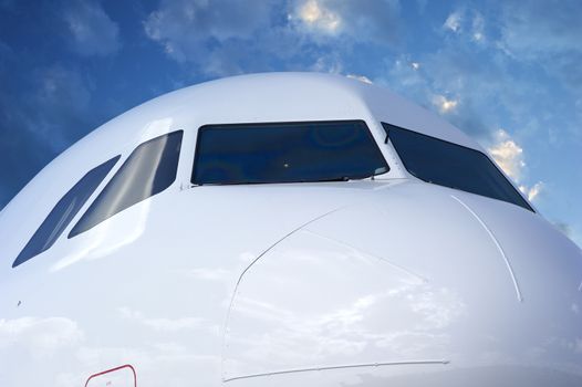 Closeup of Airplane Cockpit