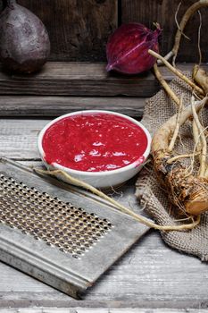 Tabasco spice from the roots of plant horseradish