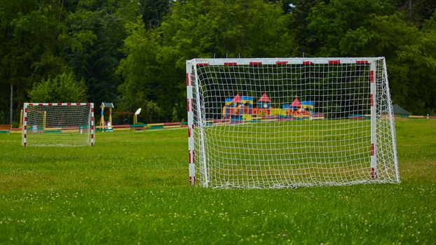 Outdoor Football field in a public park.