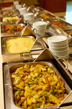 The varied food at the hotel. Dinner