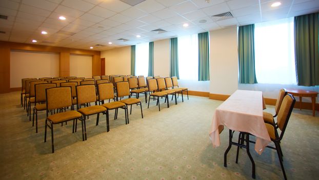 The interior of modern conference hall in hotel