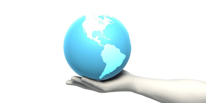 Businessman Working With Global Technology as Concept