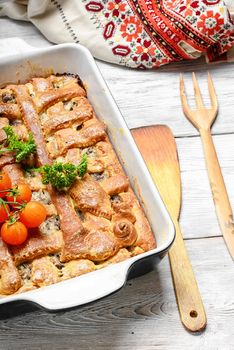 meat pie- traditional dish of Ukrainian cuisine