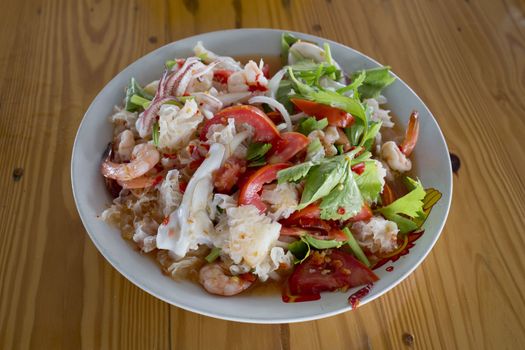 Thai spicy and sour seafood salad