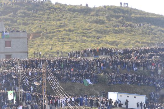 ALGERIA, A�t-Ahmed: Algerians pay tribute to late Algerian opposition figure Hocine Ait-Ahmed, on January 1, 2016 in his home village after his body was brought to his homeland for a state funeral. Ait-Ahmed, one of the fathers of Algeria's struggle for independence from France and then a longtime opposition figure, died in Lausanne, Switzerland on December 23, his Socialist Forces Front party said. Ait-Ahmed, 89, was the last of the nine so-called sons of Toussaint, who launched the uprising in November 1954.