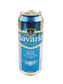 PULA, CROATIA - DECEMBER 13, 2015: Can of Bavaria Beer. Bavaria is the second largest brewery in the Netherlands, founded in 1719 by Laurentius Moorees.