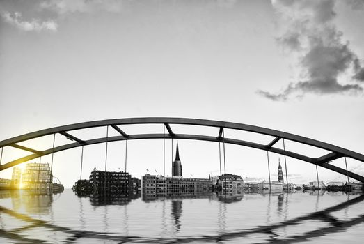 Look at the bridge in Hamburg's City