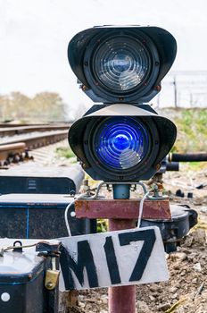 traffic light on the old railway line.