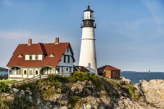 View of the Portland Head Lighthouse in Maine, USA