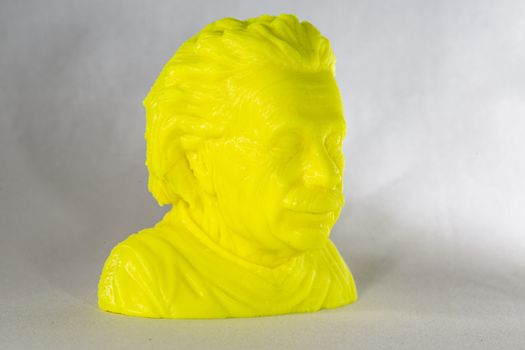 3D printed Alber Einstein Bust in yellow