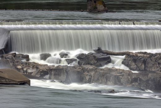 Willamette Falls Along Willamette River between Oregon City and West Linn Closeup