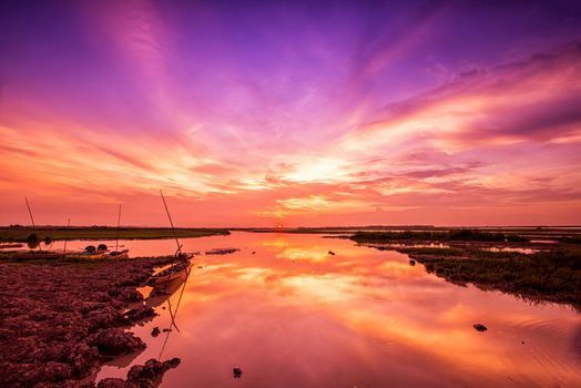 Beautiful Sunset at the ocean at summer