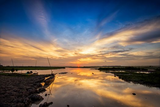 Beautiful Sunset at the ocean at summer