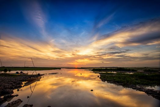 Beautiful Sunset at the ocean at summer