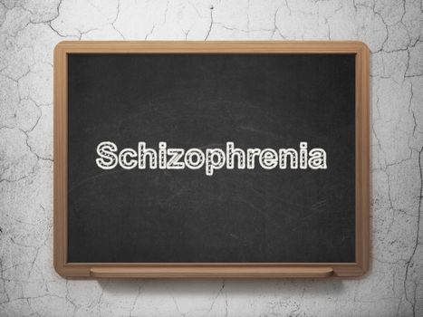 Health concept: text Schizophrenia on Black chalkboard on grunge wall background, 3D rendering