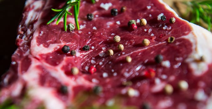 Entrecote steak of beef on a wooden board, studio shoot