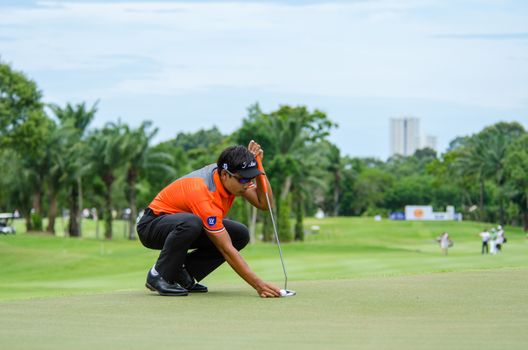 CHONBURI - JULY 31 : Natipong Srithong of Thailand in King's Cup 2016 at Phoenix Gold Golf & Country Club Pattaya on July 31, 2016 in Chonburi, Thailand.