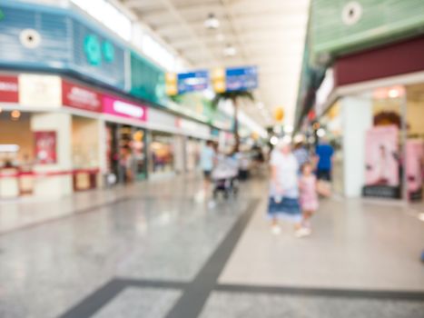 Abstract blurred shopping mall hall as background