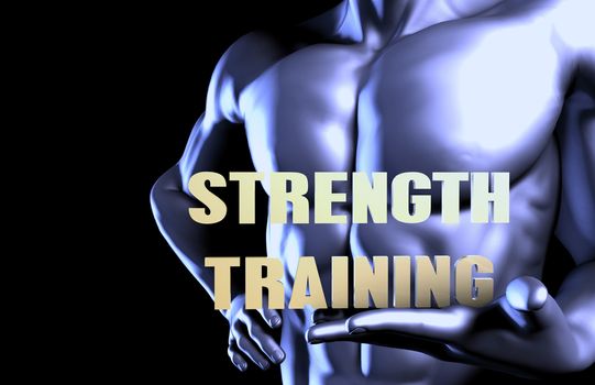 Strength training With a Business Man Holding Up as Concept